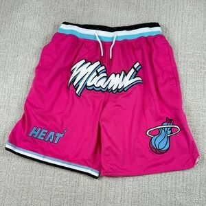 Just Don Mens Large Miami Heat Pink Vice City 8" Mesh Basketball Athletic Shorts
